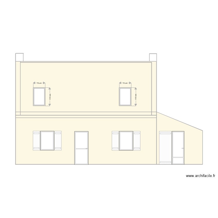 FACADE SUD 1. Plan de 0 pièce et 0 m2