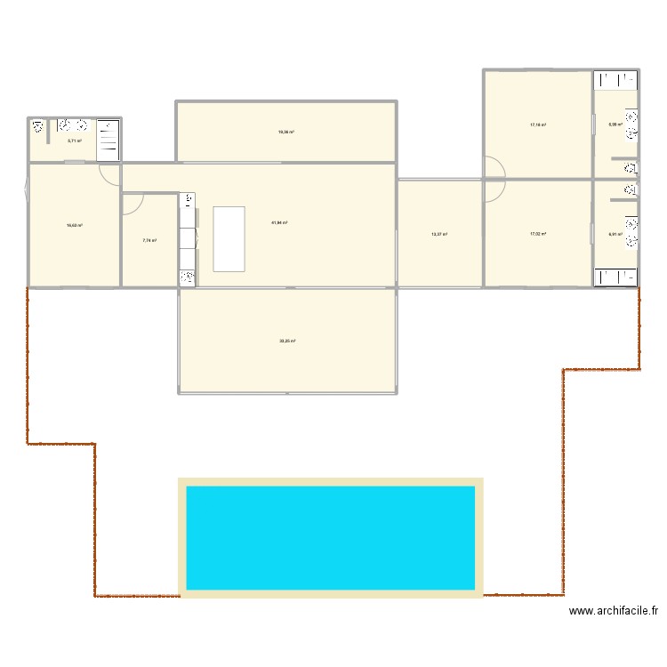 maison BOUILLANTE. Plan de 11 pièces et 186 m2