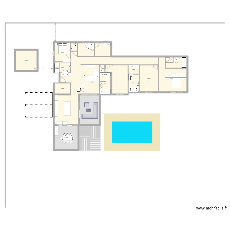Duquerry 1. Plan de 15 pièces et 264 m2