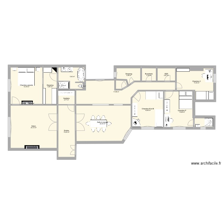 Appartement campagne première transfo 3. Plan de 0 pièce et 0 m2