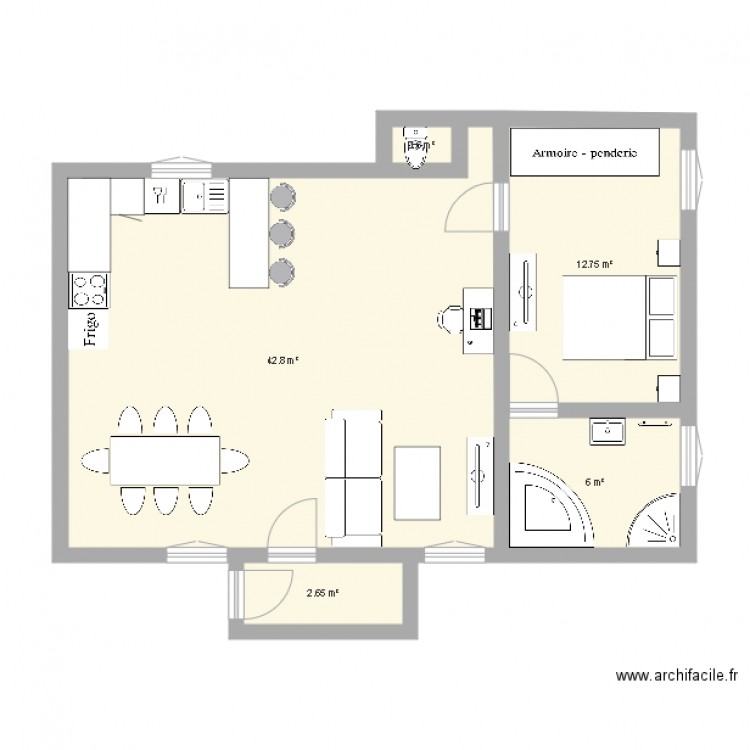  plan  maison Plan  5 pi ces 65 m2  dessin  par fannydesiles