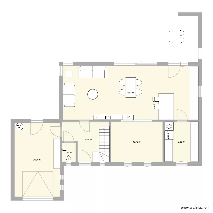 plan 3 &eacute;tage. Plan de 