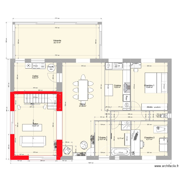 plan surfaces et cotes new 2 meublé. Plan de 12 pièces et 125 m2