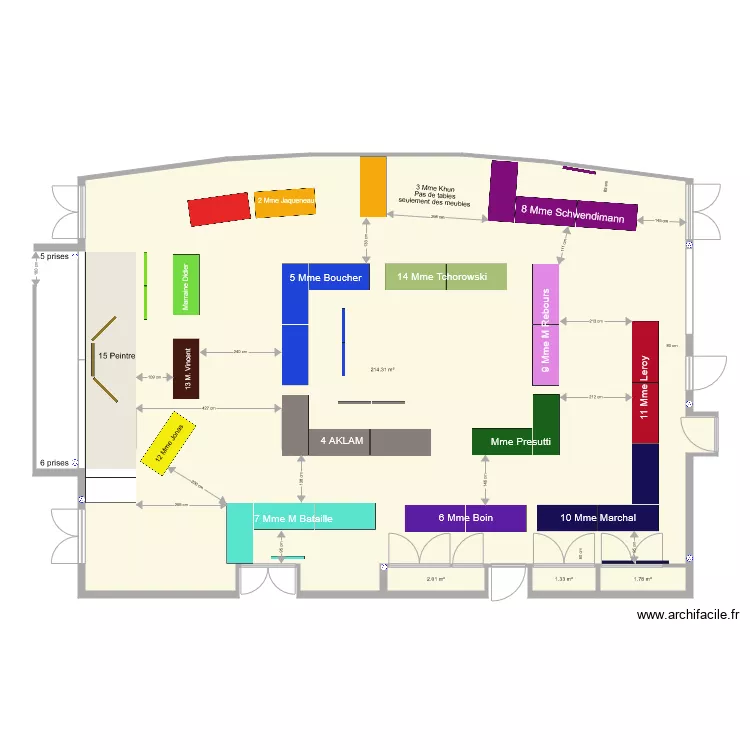 Salle des f&ecirc;tes Kanfen avec exposants 2019 au 12 d&eacute;cembre 2018. Plan de 