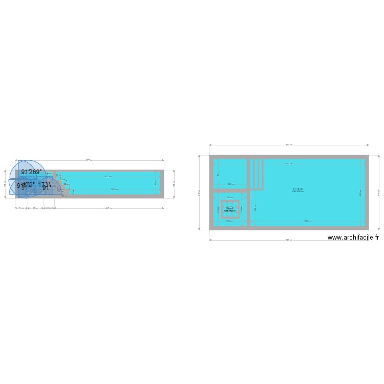 SPA PISCINE. Plan de 7 pièces et 47 m2