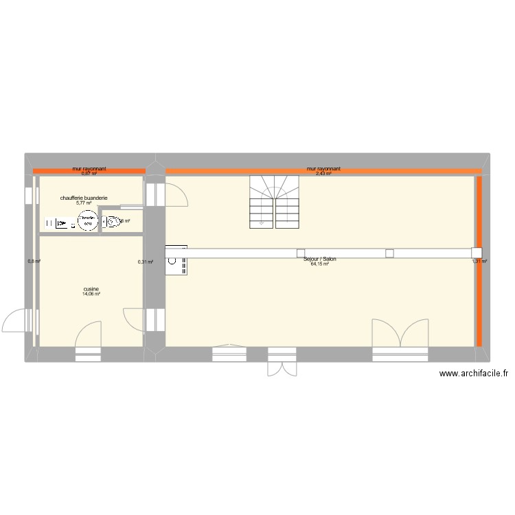 MAISON DE FAMILLE projet 1. Plan de 22 pièces et 188 m2