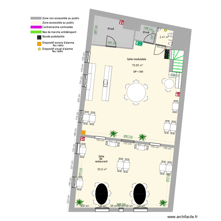 RESTAURANT LE TRIANON 1 er &eacute;tage apr&egrave;s travaux. Plan de 0 pièce et 0 m2