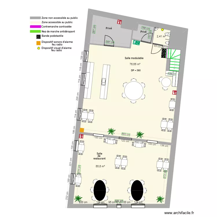 RESTAURANT LE TRIANON 1 er étage après travaux. Plan de RESTAURANT LE TRIANON 1 er étage après travaux. Plan de