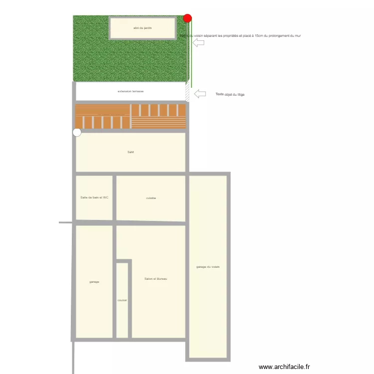 extension terrasse. Plan de 