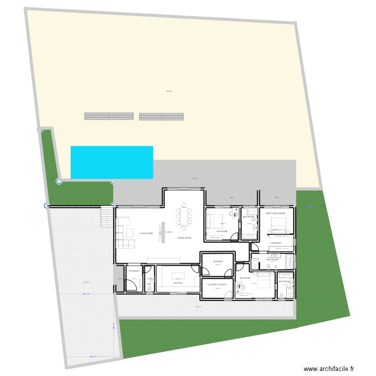 MAISON KACYIRU 6. Plan de 41 pièces et 2179 m2