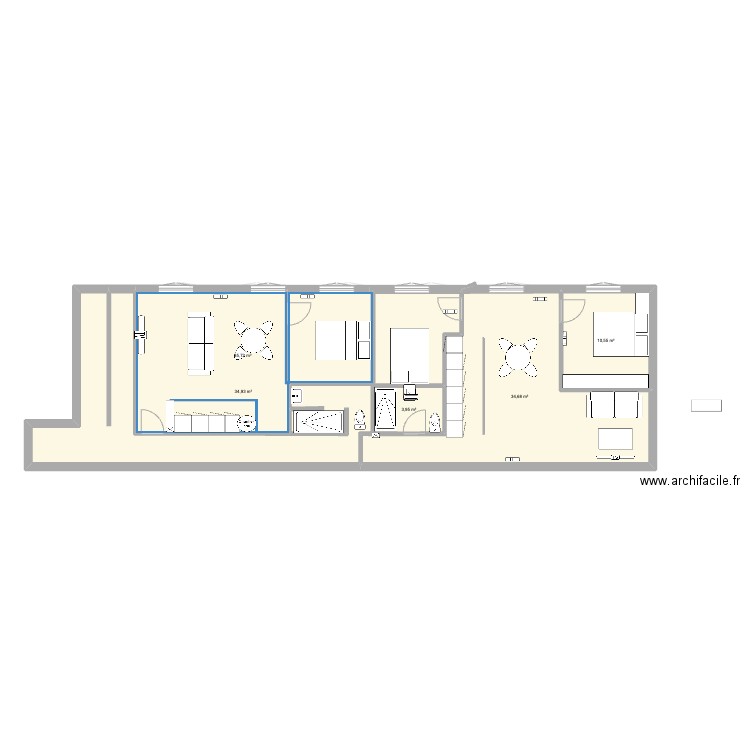 2 eme choix ETAGE 2 . Plan de 36 pièces et 588 m2