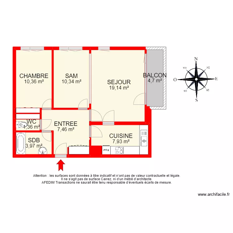 BI 12181 - Appartement . Plan de BI 12181 - Appartement . Plan de