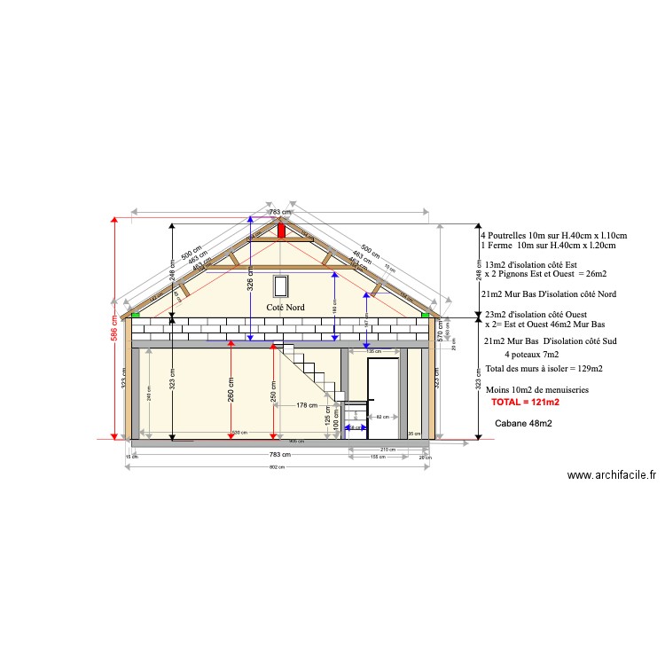 Façade. Plan de 0 pièce et 0 m2