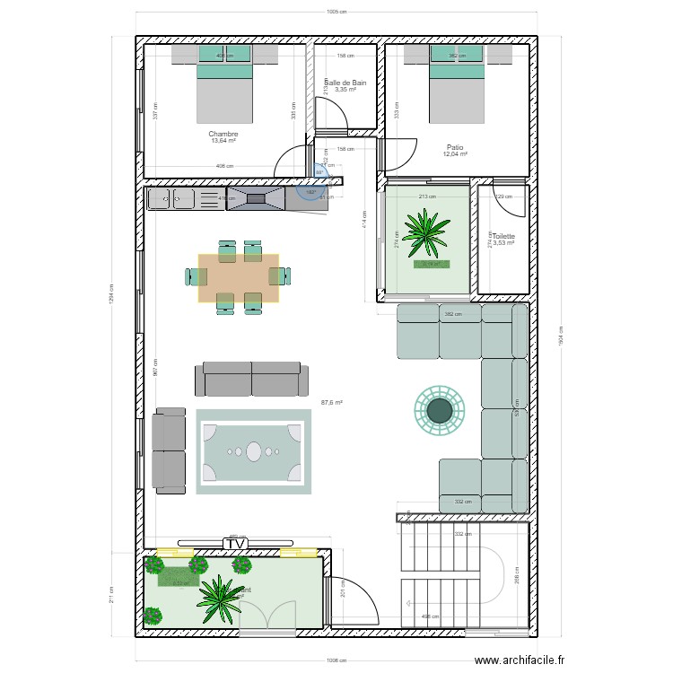 TEST2. Plan de 7 pièces et 134 m2