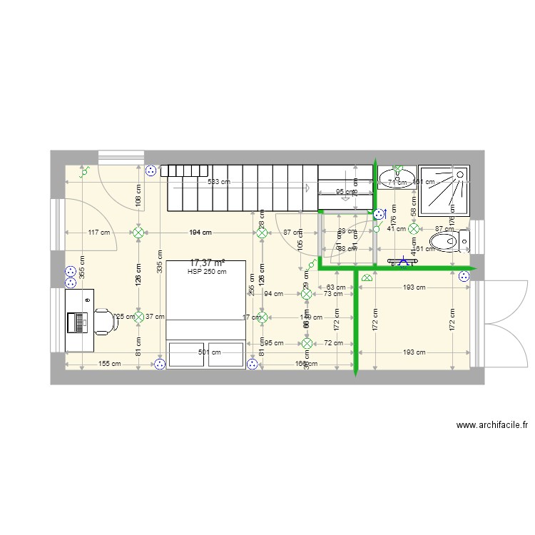 plan chantier NADAH. Plan de 4 pièces et 24 m2