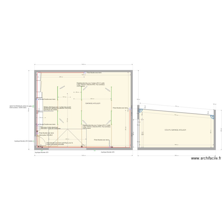 PLAN GARAGE EXTERIEUR LUISANT ELECTRICITE. Plan de 0 pièce et 0 m2