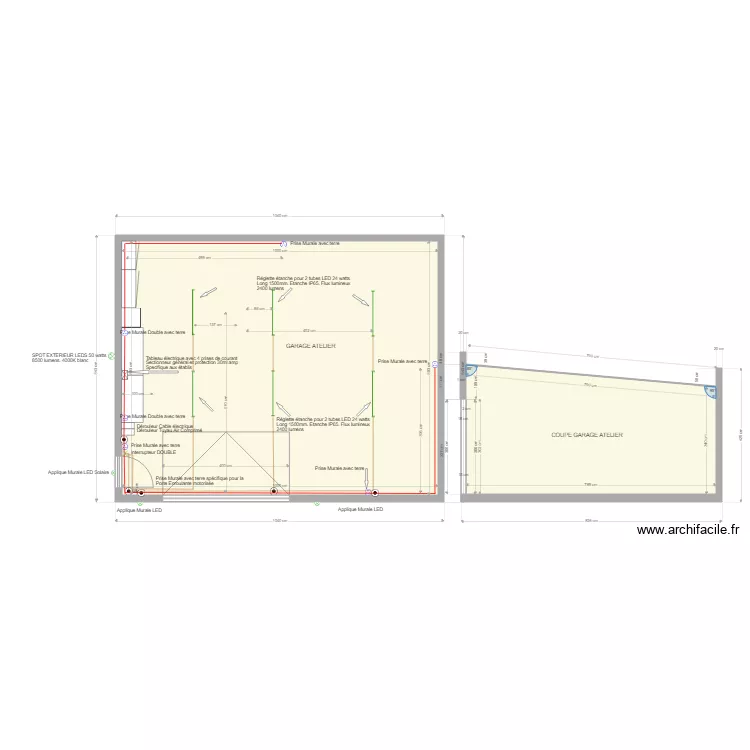 PLAN GARAGE EXTERIEUR LUISANT ELECTRICITE. Plan de PLAN GARAGE EXTERIEUR LUISANT ELECTRICITE. Plan de