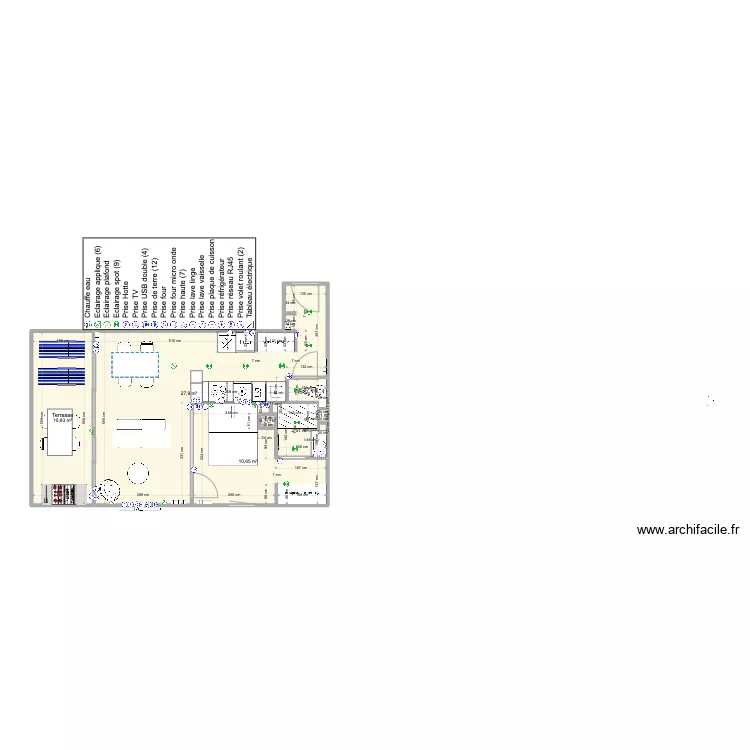 Santa Clara 2 face mer avec meuble V1.1. Plan de 