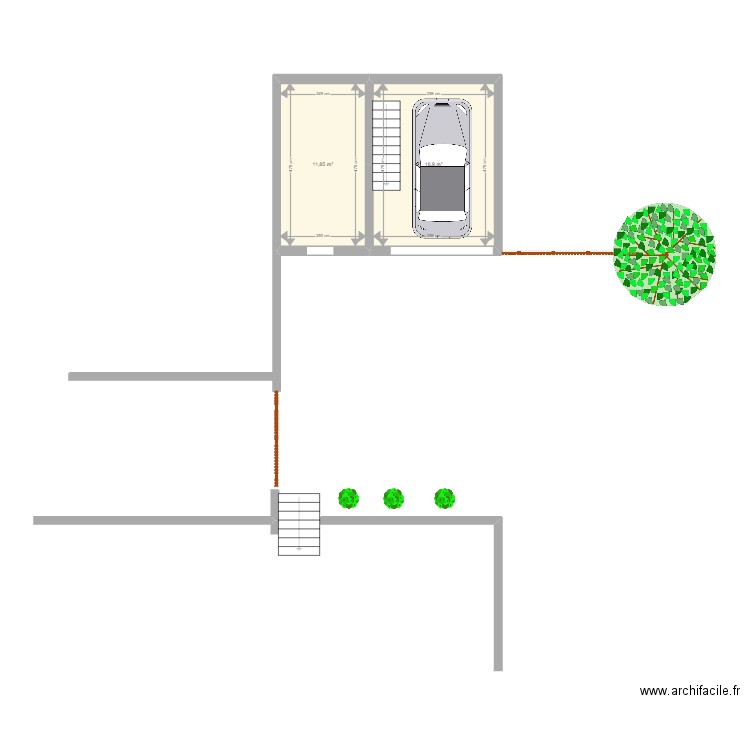 garage projet 1. Plan de 2 pièces et 29 m2