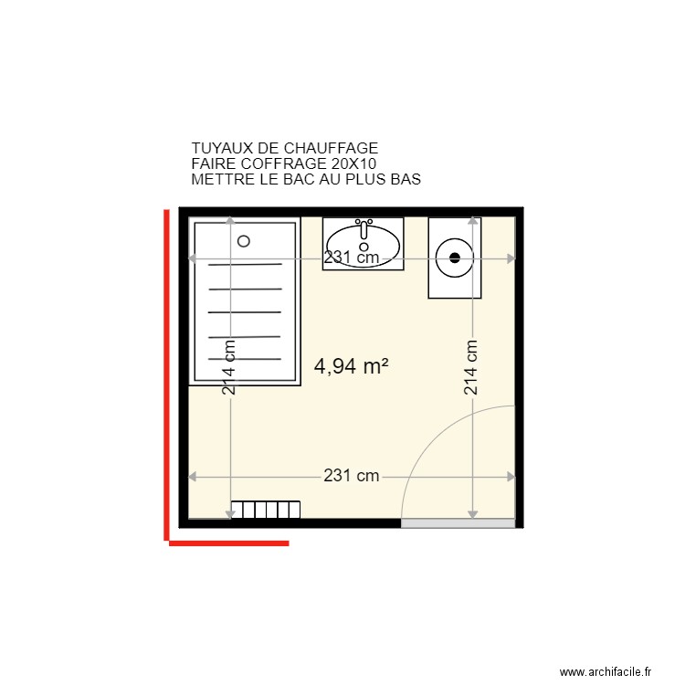 LEGRAND YVONNE . Plan de 1 pièce et 5 m2