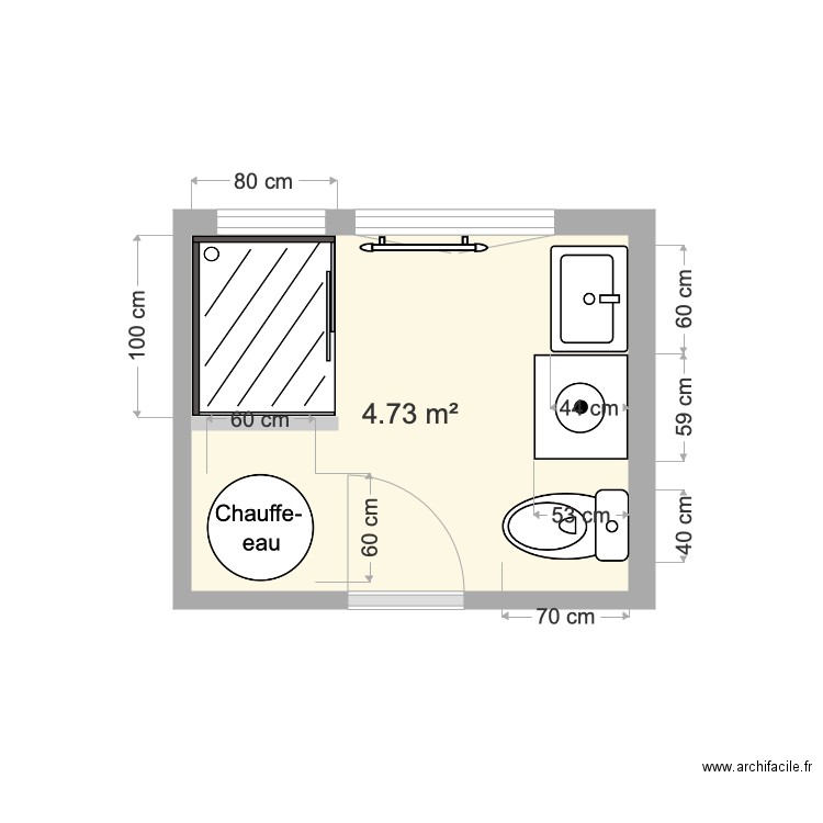salle de bain etage 1. Plan de 0 pièce et 0 m2