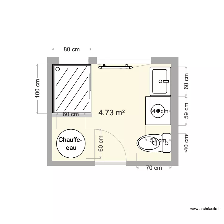 salle de bain etage 1. Plan de 