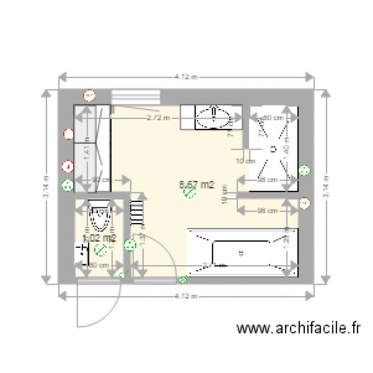 projet SDB avec buanderie version 8. Plan de 0 pièce et 0 m2