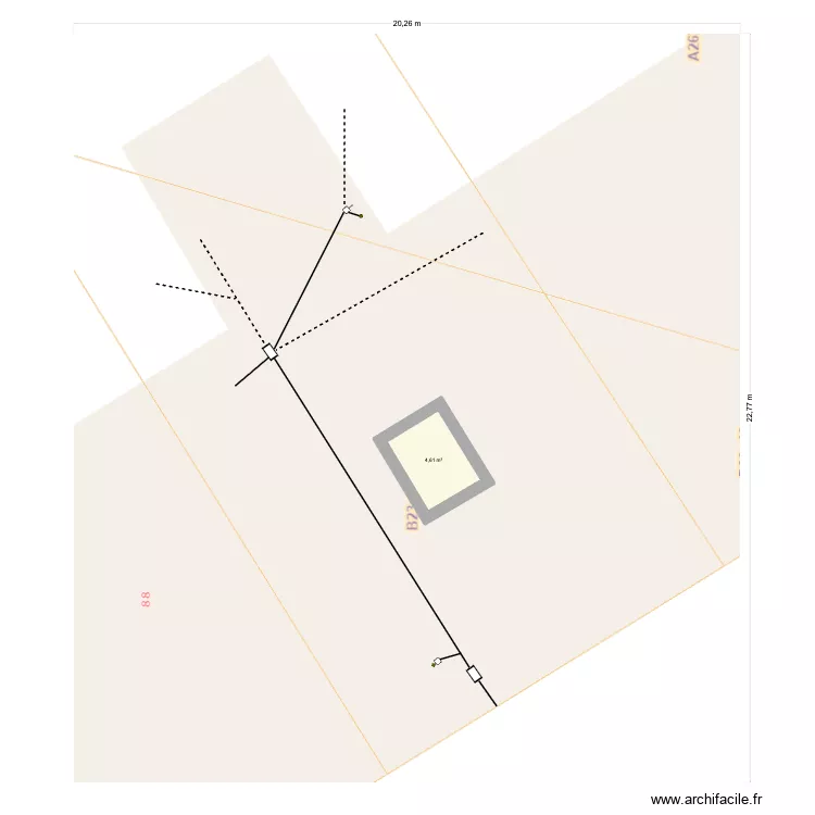 S05019. Plan de 1  et 5 m²