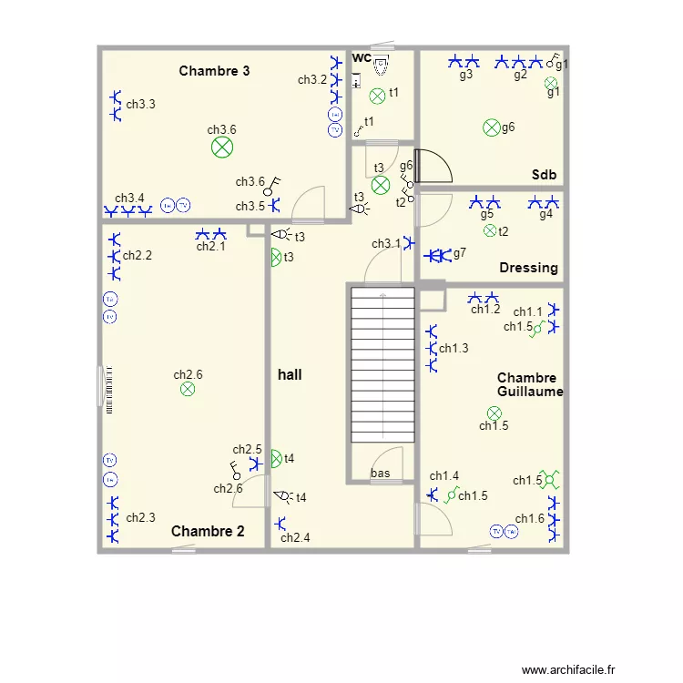 2020 Guillaume 1er &eacute;tage pour r&eacute;ception. Plan de 