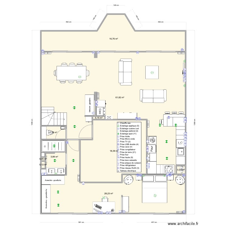 Pornichet De Gaulle RDC Base V11. Plan de 10 pièces et 131 m2