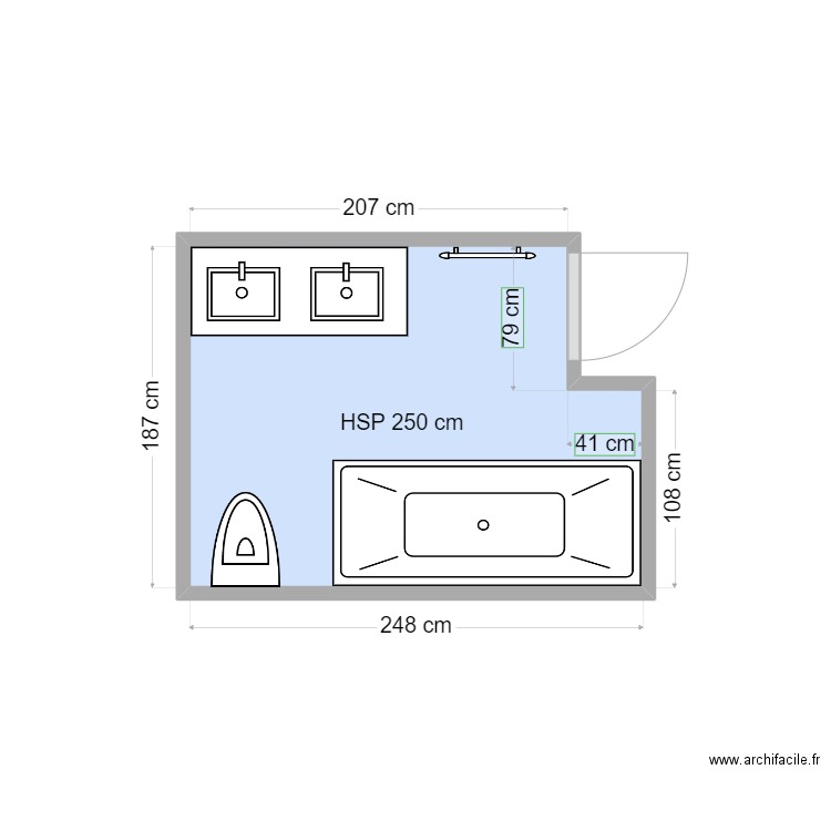 GROSJEAN MP. Plan de 1 pièce et 4 m2