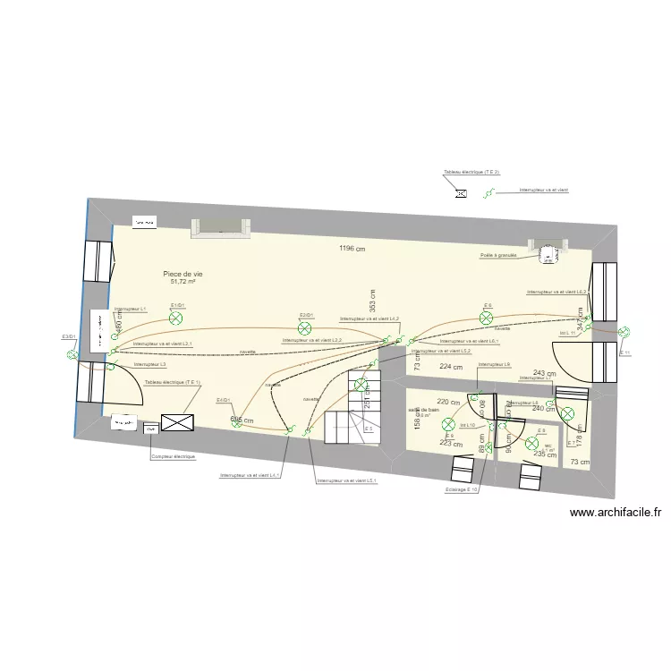 Maison R D C schema Electricite. Plan de 