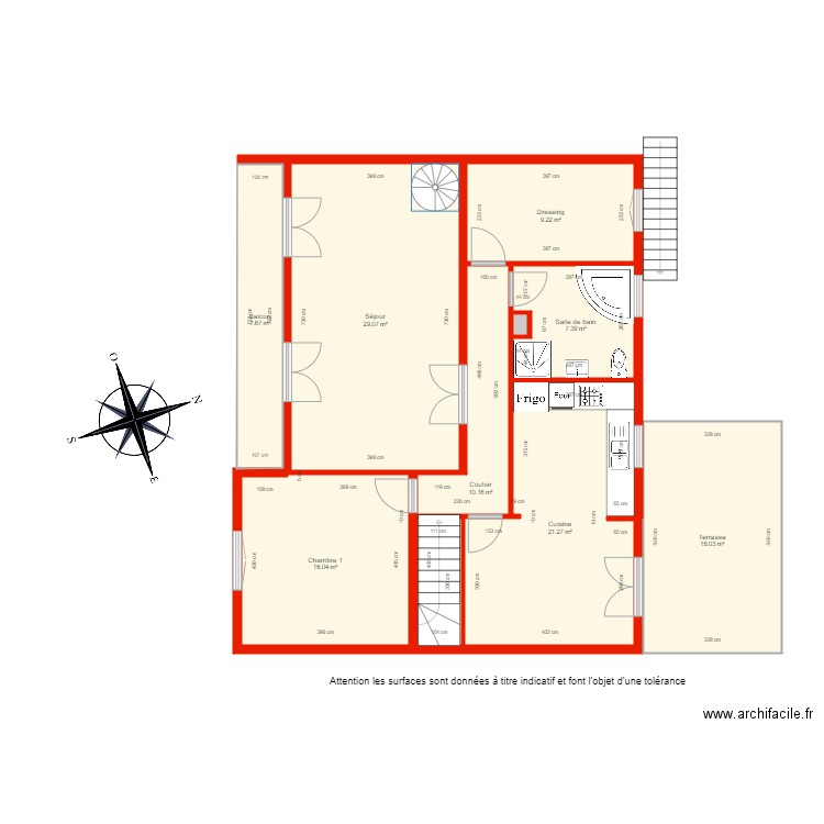 BI 3198 Etage côté. Plan de 0 pièce et 0 m2