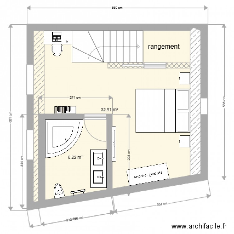 VILLON ETAGE. Plan de 0 pièce et 0 m2