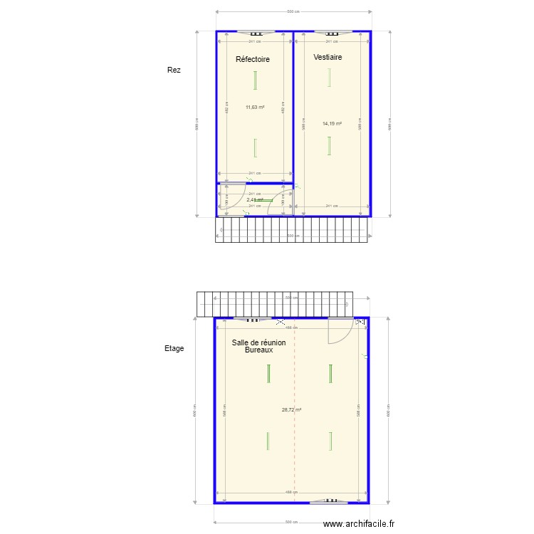 Lixon Bruxelles. Plan de 4 pièces et 57 m2