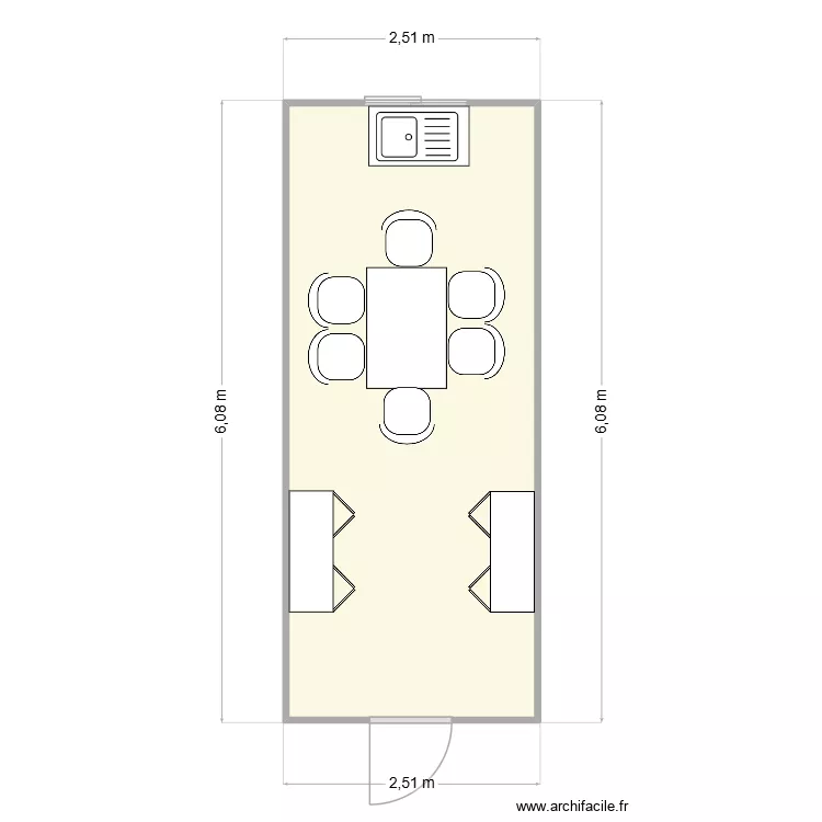 CHANTIER PONCIN 01450. Plan de 1  et 14 m²
