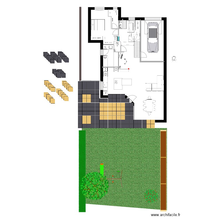 carreaux terrasse sur plots. Plan de 0 pièce et 0 m2