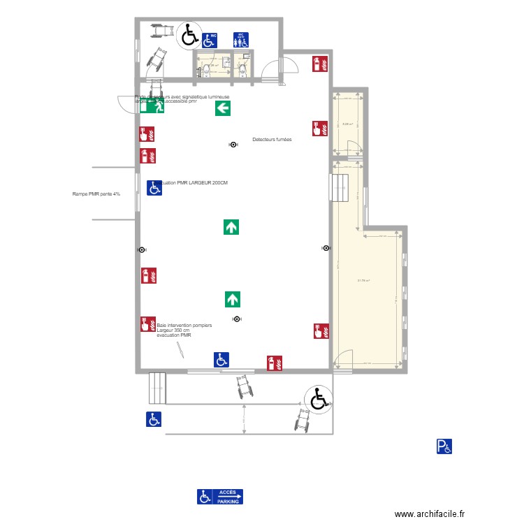 interieur boursaud securité incendie . Plan de 0 pièce et 0 m2