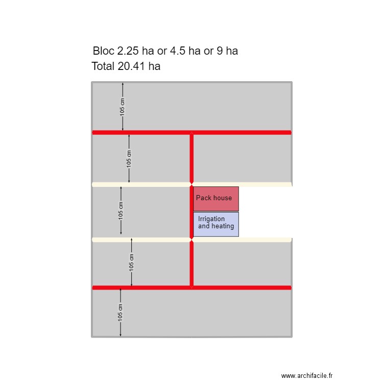 bloc 2.25 or 4.5 ha. Plan de 0 pièce et 0 m2