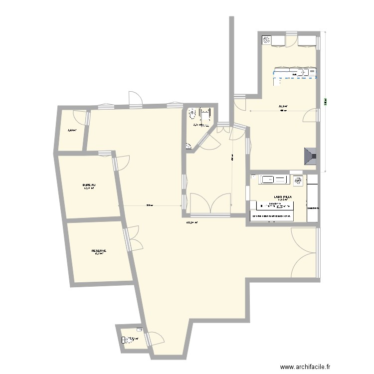 PLAN EXT COMMERCE MODIF WC. Plan de 0 pièce et 0 m2