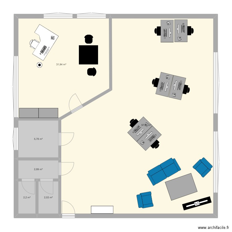 MEZZ2. Plan de 6 pièces et 143 m2