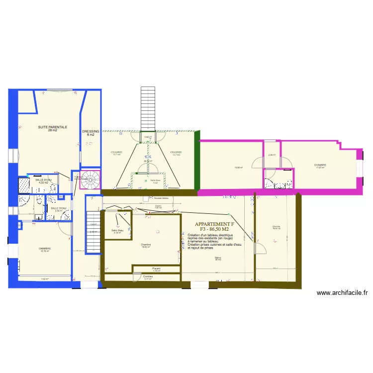 Plan électricité 1er étage Résidence Joussac. Plan de Plan électricité 1er étage Résidence Joussac. Plan de