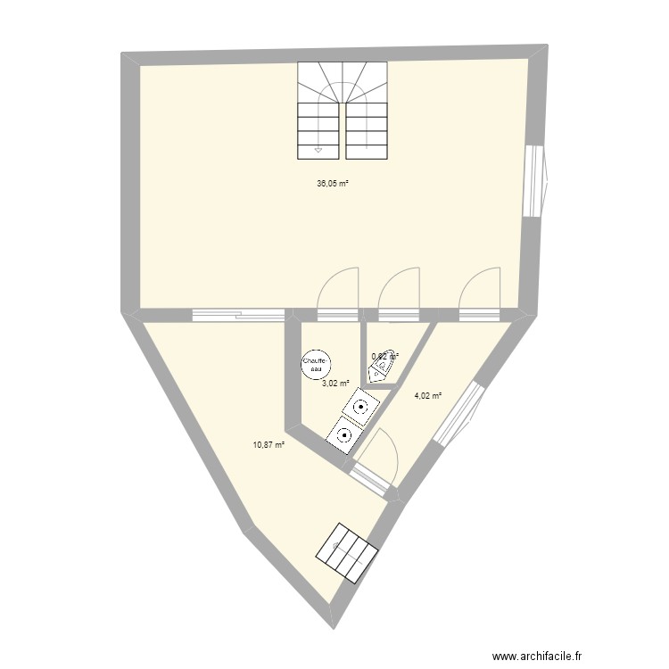 RENANCOURT. Plan de 5 pièces et 55 m2