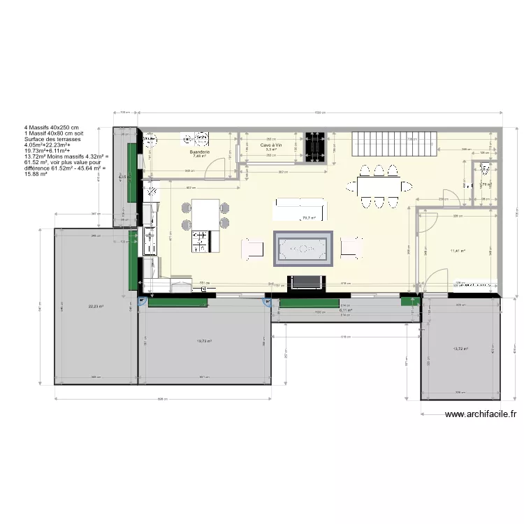 thibault valentine elne rdc escalier droit avec cotations et terrasse 7 oct 2010. Plan de 