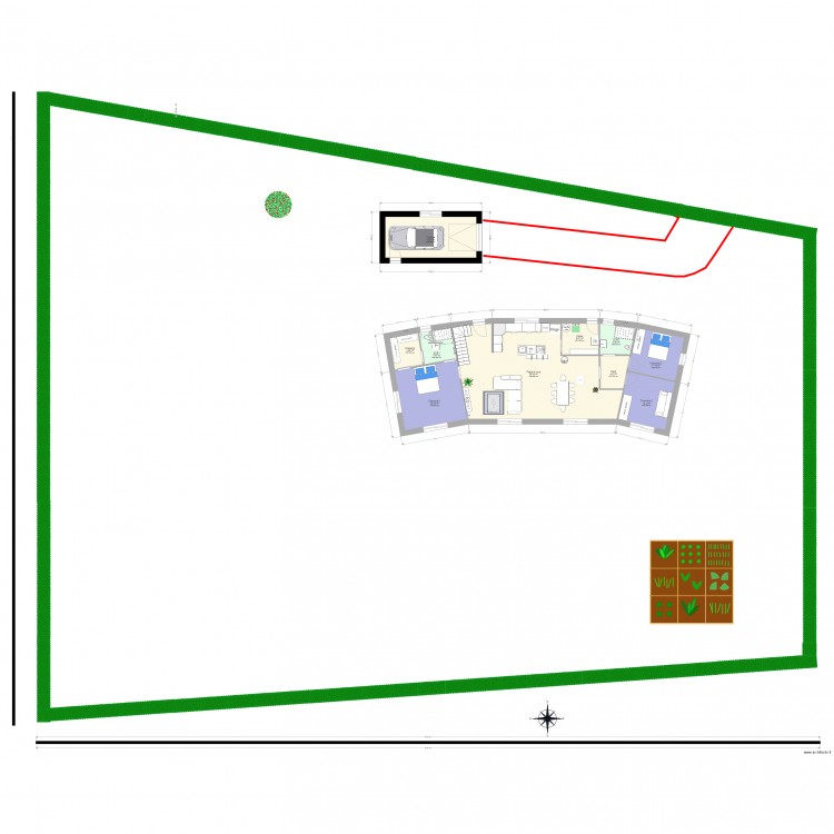 PLAN MAISON PAIMPOL V5 avec terrain. Plan de 0 pièce et 0 m2