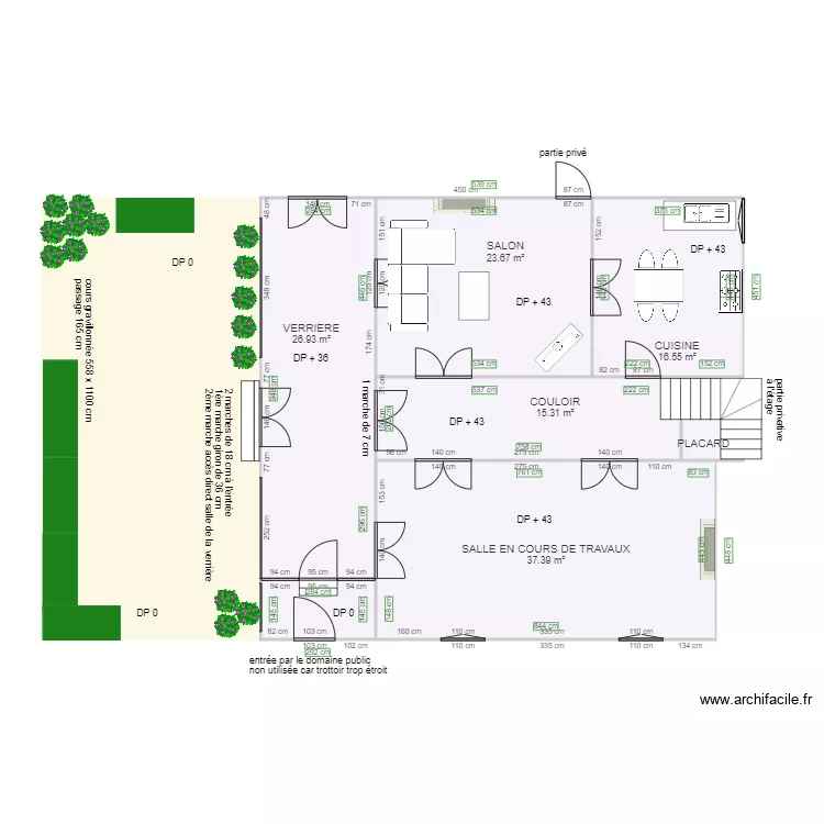 MAISON D ELISA VEUVE AMIOT avant travaux. Plan de 