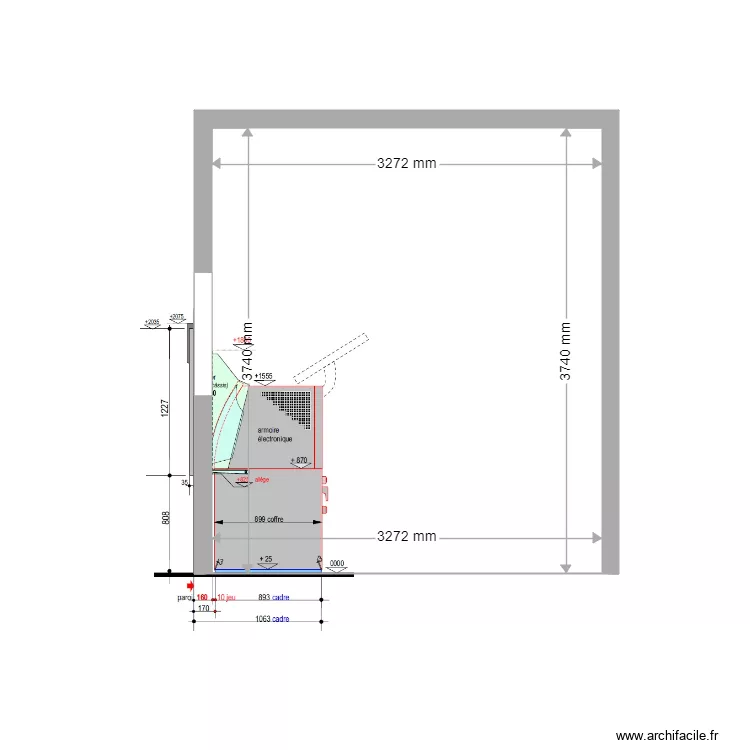 COUPE EXISTANT MARSEILLE ST ANNE 2100. Plan de 