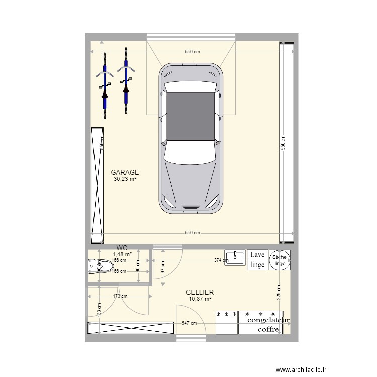 modification de la porte du celier. Plan de 0 pièce et 0 m2