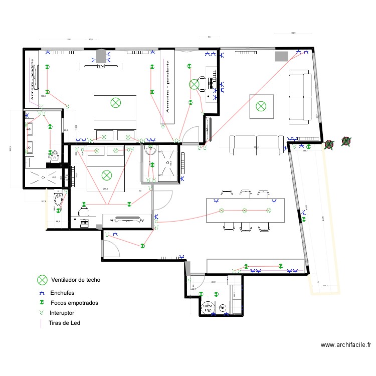 Gran de Gracia luz 0909 - Thibaut. Plan de 5 pièces et 15 m2