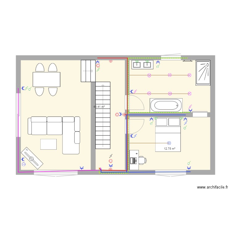 1er étage eleec. Plan de 0 pièce et 0 m2